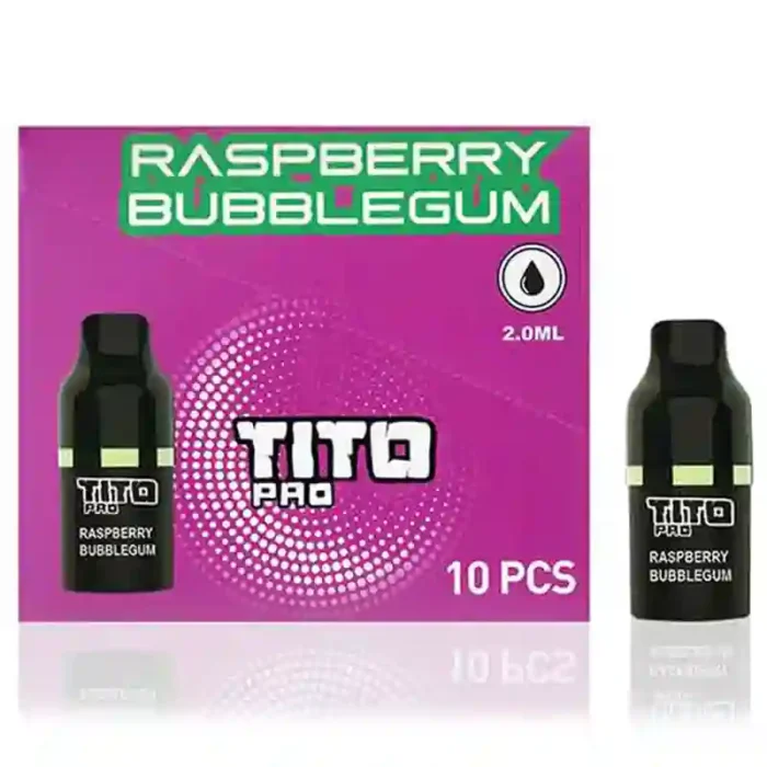 Tito Pro Pods Vape Prefilled Replacement Raspberry BubbleGum | Guardian Vape Shop