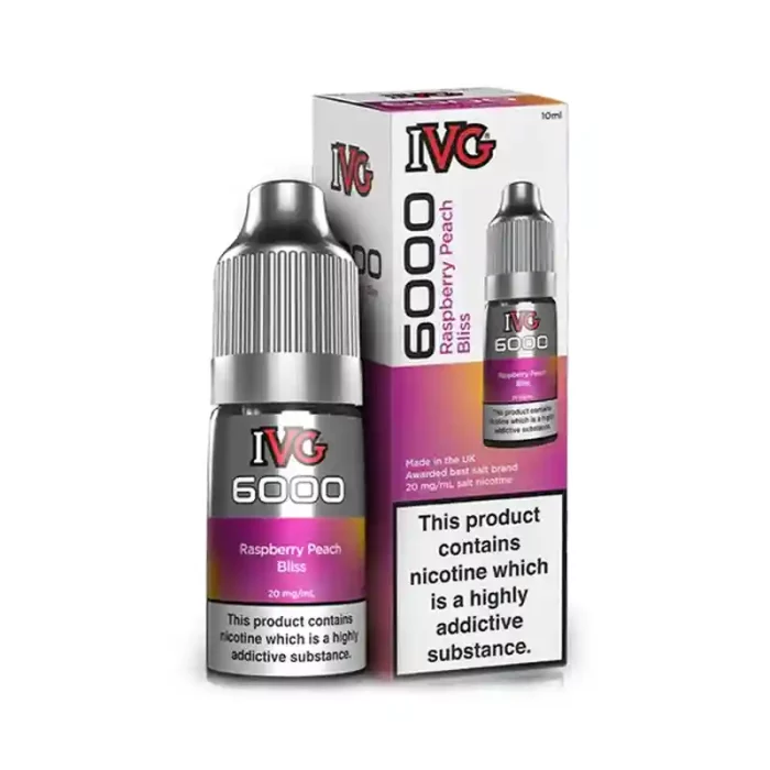 IVG 6000 Nic Salt E-Liquids Raspberry Peach Bliss | Guardian Vape Shop