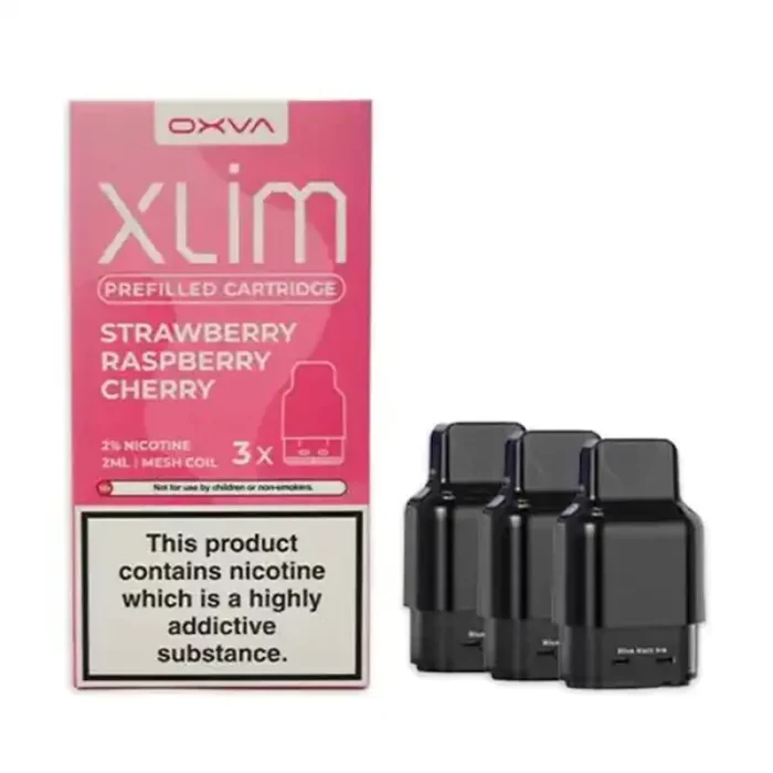 Oxva Xlim Pods Prefilled E-Liquid Cartridges Strawberry Raspberry Cherry | Guardian Vape Shop