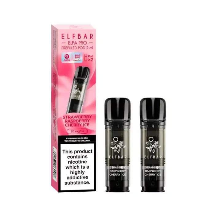 Elf Bar Elfa PRO Prefilled Vape Pods Strawberry Raspberry Cherry Ice | Guardian Vape Shop