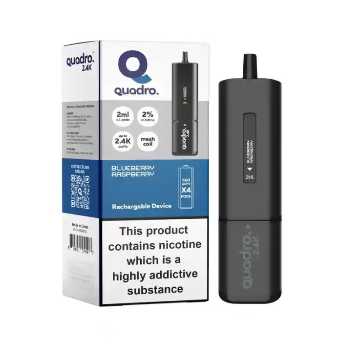 Quadro 2.4k Vape Pod Kit 2400 Puffs Blueberry Raspberry | Guardian Vape Shop