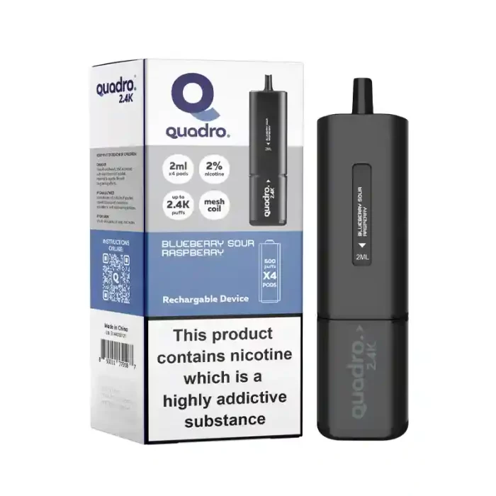 Quadro 2.4k Vape Pod Kit 2400 Puffs Blueberry Sour Raspberry | Guardian Vape Shop