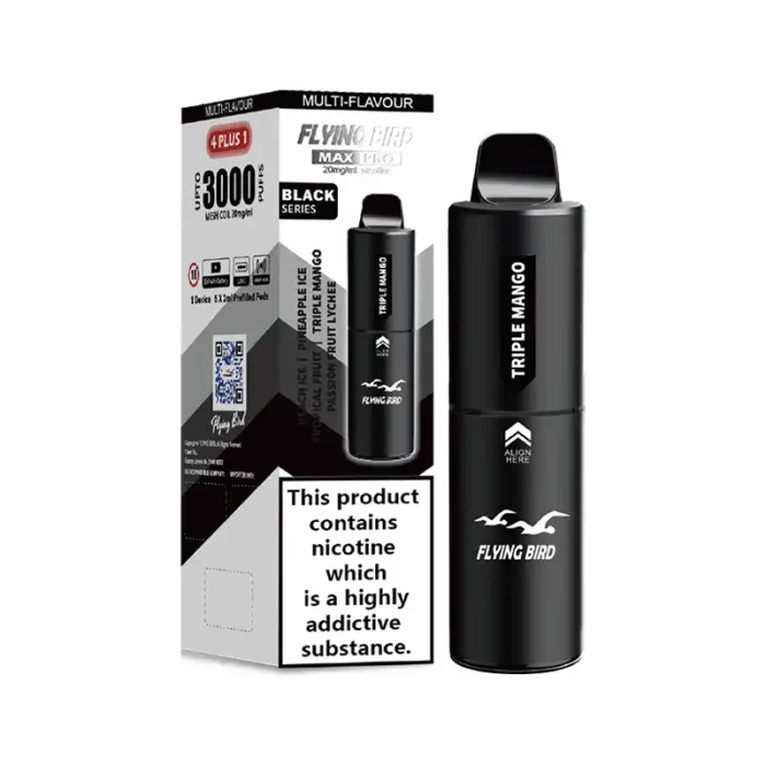 Flying Bird Max Pro 4 Plus1 Disposable 3000 Puff Black Series | Guardian Vape Shop
