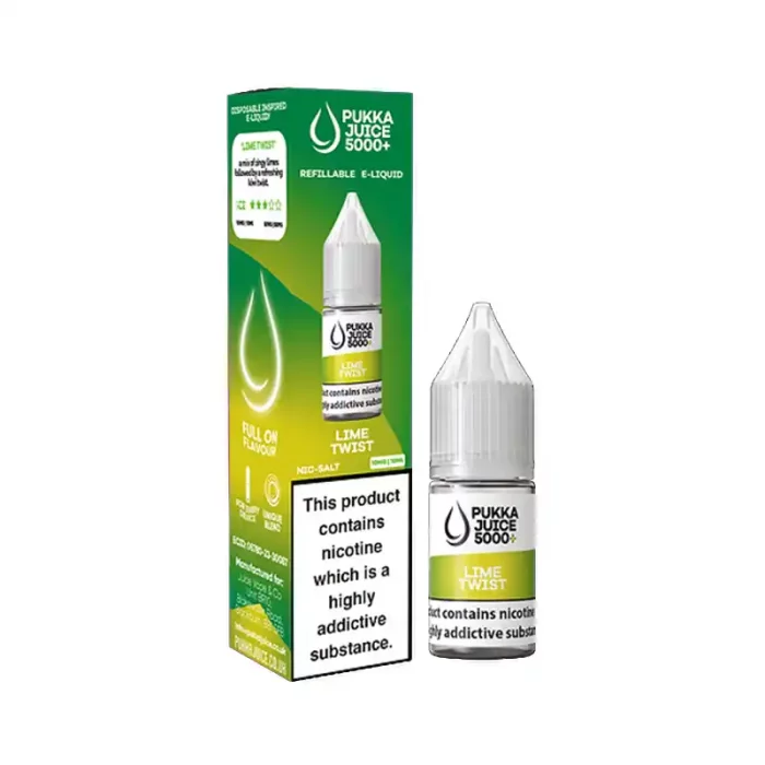 Pukka Juice 5000+ Nic Salt E-Liquids Lime Twist | Guardian Vape Shop