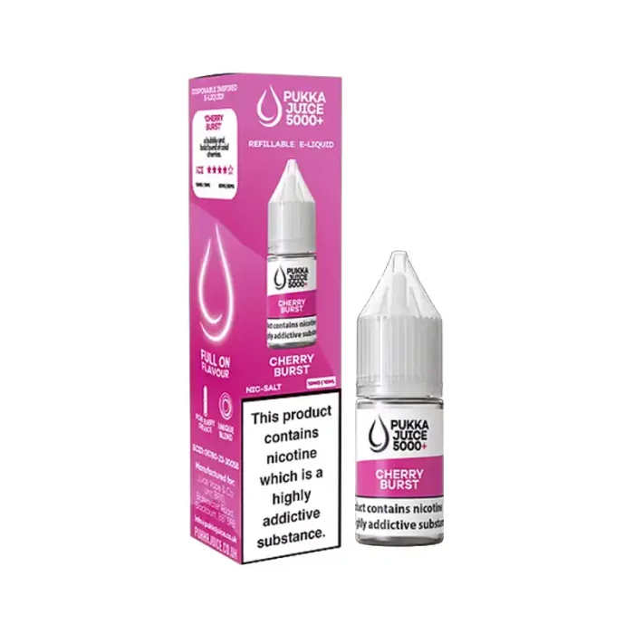 Pukka Juice 5000+ Nic Salt E-Liquids Cherry Burst | Guardian Vape Shop