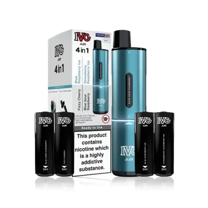 IVG Air 4 in 1 Vape Pod Kit Prefilled 2400 Puff Sky | Guardian Vape Shop