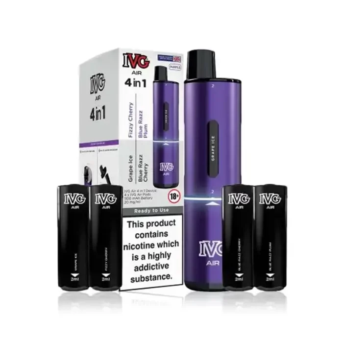 IVG Air 4 in 1 Vape Pod Kit Prefilled 2400 Puff Purpple | Guardian Vape Shop