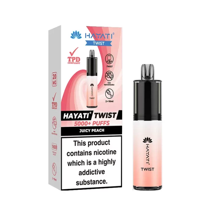 Hayati Twist Disposable 5000 Puff Juicy Peach | Guardian Vape Shop