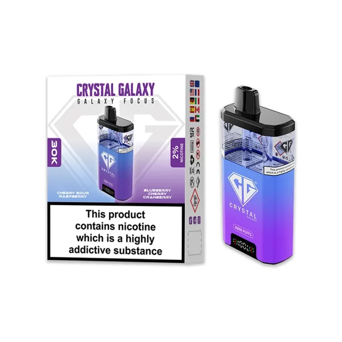 Crystal Galaxy 30k Focus Disposable 30000 Puff Cherry Sour Raspberry Blueberry Cherry Cranberry | Guardian Vape Shop