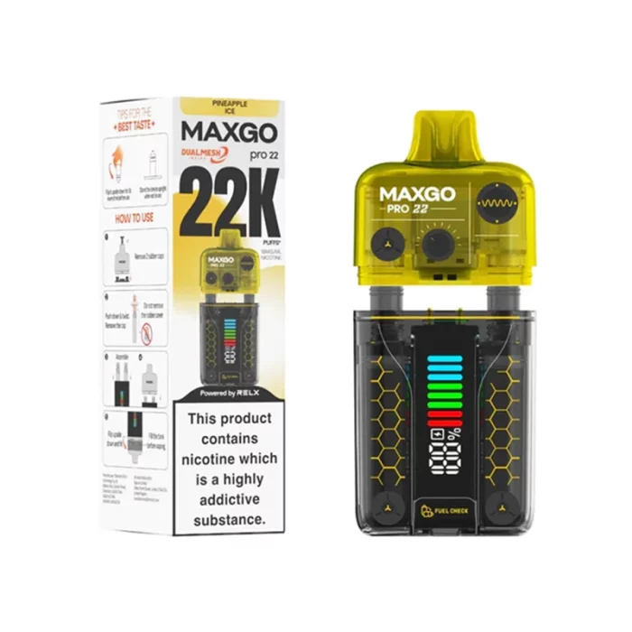 RELX MAXGO Pro 22K Puffs Disposable Vape Pineapple Ice | Guardian Vape Shop