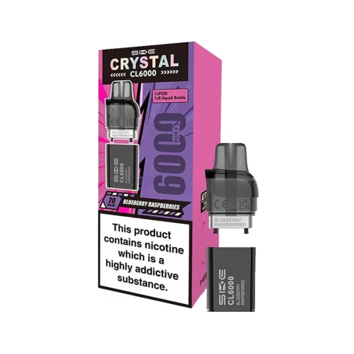 SKE Crystal CL6000 Pods Prefilled Vape Blueberry Raspberry | Guardian Vape Shop