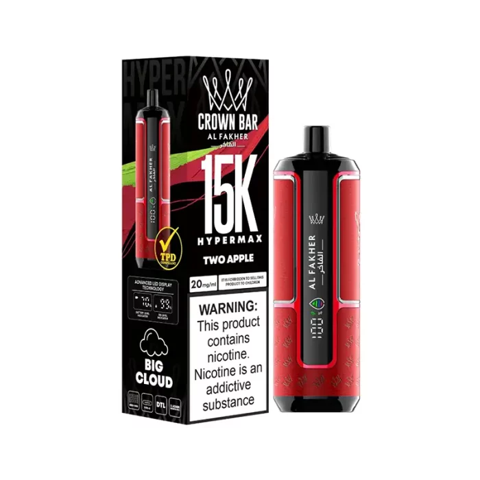 Al Fakher Crown Bar Hypermax 15K Disposable Two Apple | Guardian Vape Shop