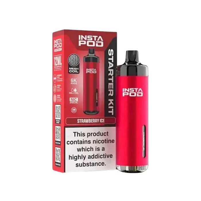 InstaPod 6000 Vape Pod Kit Strawberry Ice | Guardian Vape Shop