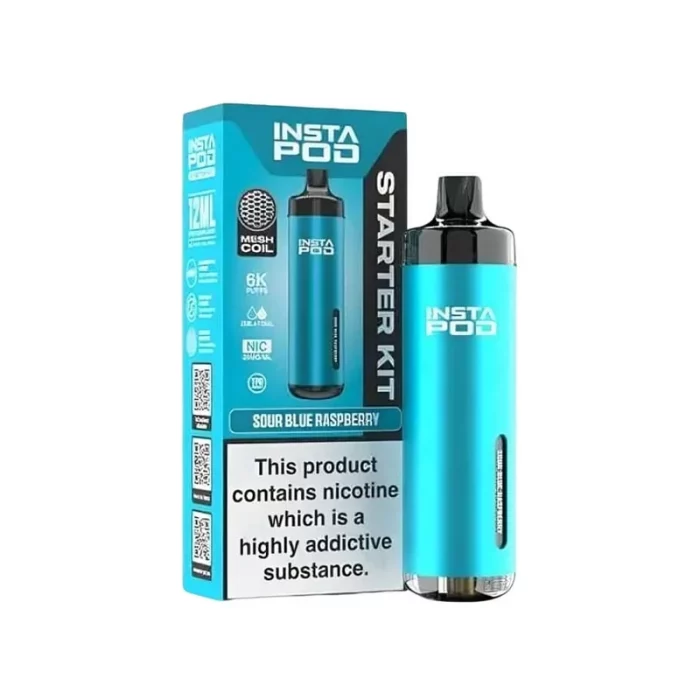 InstaPod 6000 Vape Pod Kit Sour Blue Raspberry Ice | Guardian Vape Shop