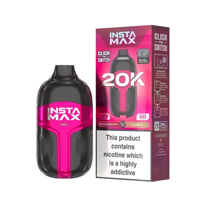 Insta Max 20K Disposable Vape Strawberry Bubble | Guardian Vape Shop