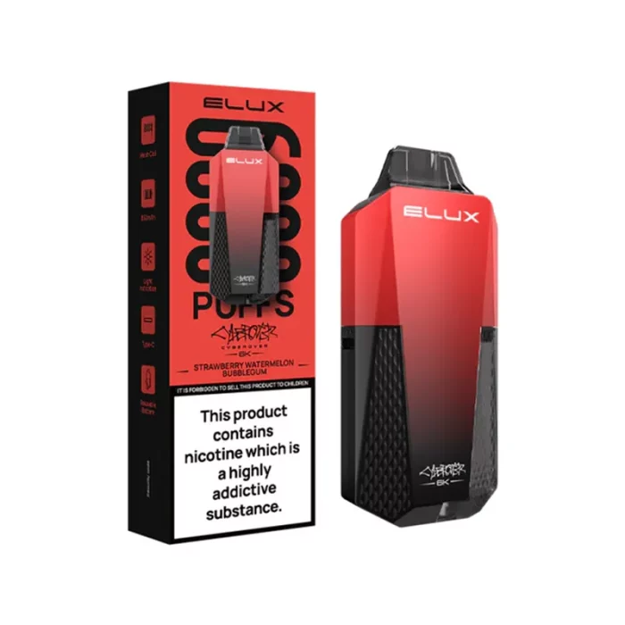 Elux Cyberover 6000 Puff Disposable Strawberry Watermelon Bubblegum | Guardian Vape Shop