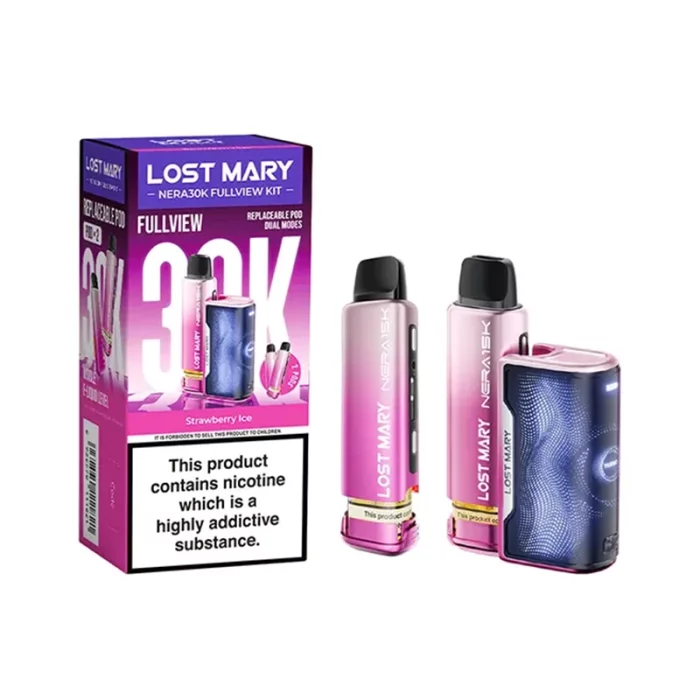 Lost Mary Nera 30K Fullview Pod Kit Strawberry Ice | Guardian Vape Shop