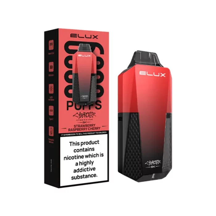 Elux Cyberover 6000 Puff Disposable Strawberry Raspberry Cherry | Guardian Vape Shop