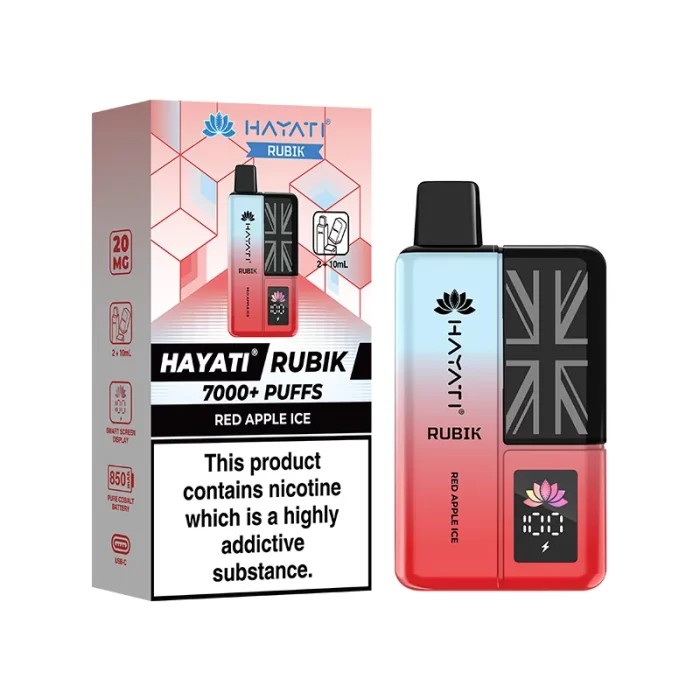 Hayati Rubik 7000 Puffs Disposable Red Apple Ice | Guardian Vape Shop