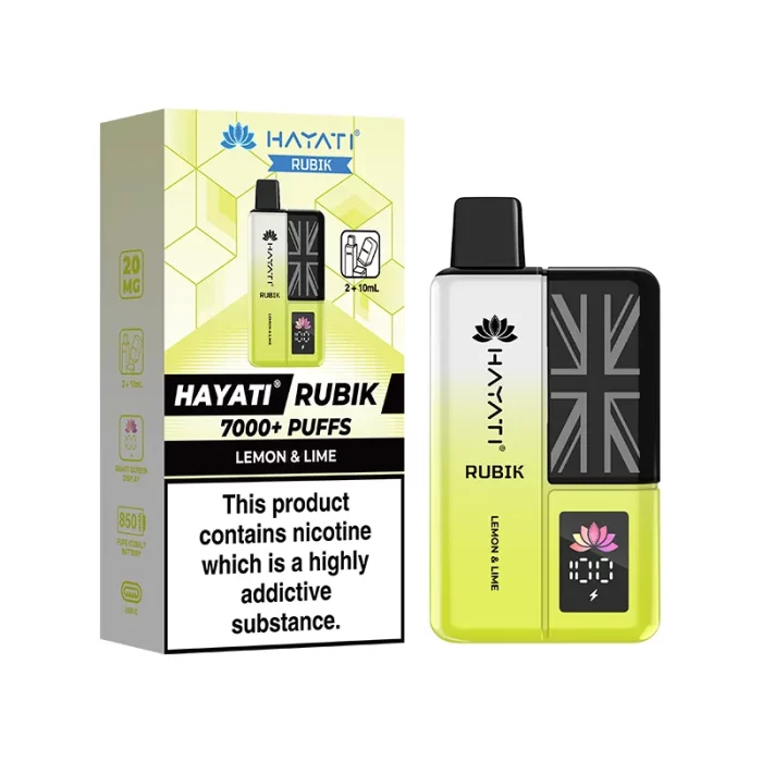 Hayati Rubik 7000 Puffs Disposable Lemon Lime | Guardian Vape Shop