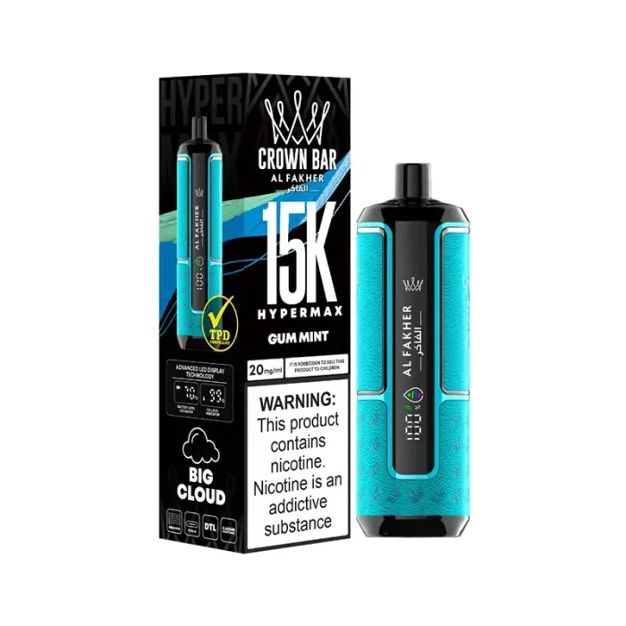 Al Fakher Crown Bar Hypermax 15K Disposable Gum Mint | Guardian Vape Shop