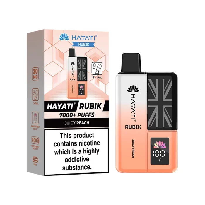 Hayati Rubik 7000 Puffs Disposable Juicy Peach | Guardian Vape Shop