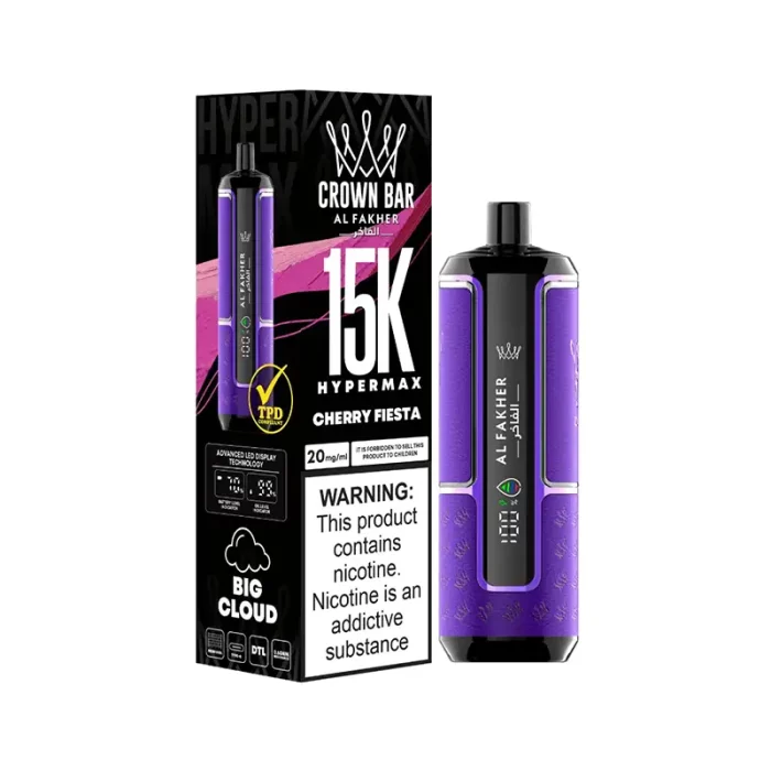 Al Fakher Crown Bar Hypermax 15K Disposable Cherry Fiesta | Guardian Vape Shop
