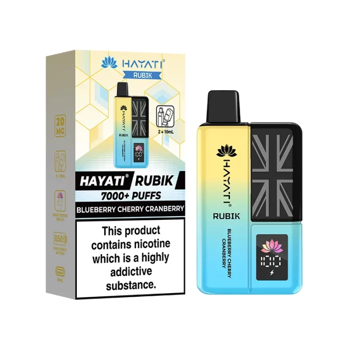 Hayati Rubik 7000 Puffs Disposable Blueberry Cherry Cranberry | Guardian Vape Shop