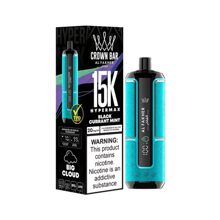 Al Fakher Crown Bar Hypermax 15K Disposable Blackcurrent Mint | Guardian Vape Shop
