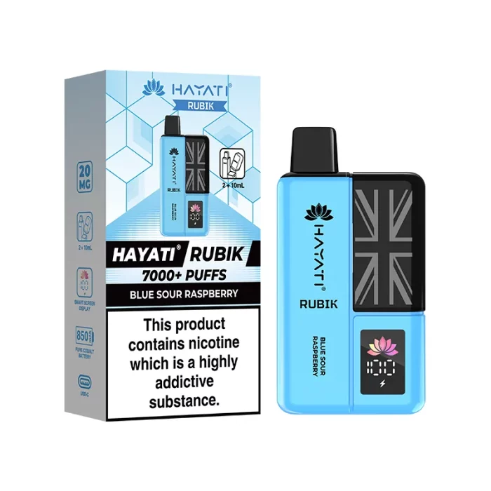 Hayati Rubik 7000 Puffs Disposable Blue Sour Raspberry | Guardian Vape Shop