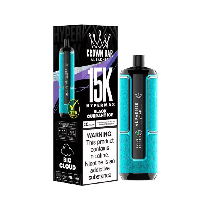 Al Fakher Crown Bar Hypermax 15K Disposable Blackcurrent Ice | Guardian Vape Shop
