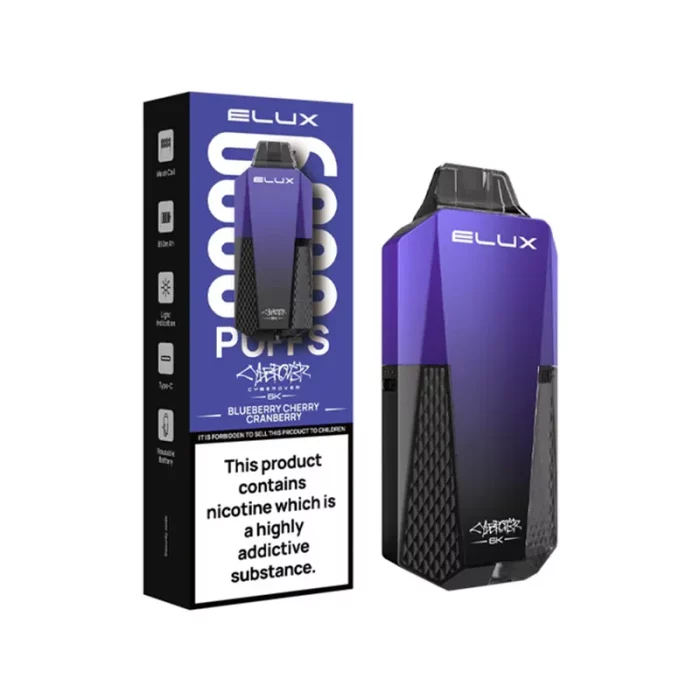 Elux Cyberover 6000 Puff Disposable Blueberry Cherry Cranberry | Guardian Vape Shop