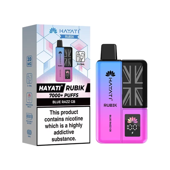Hayati Rubik 7000 Puffs Disposable Blue Razz GB | Guardian Vape Shop