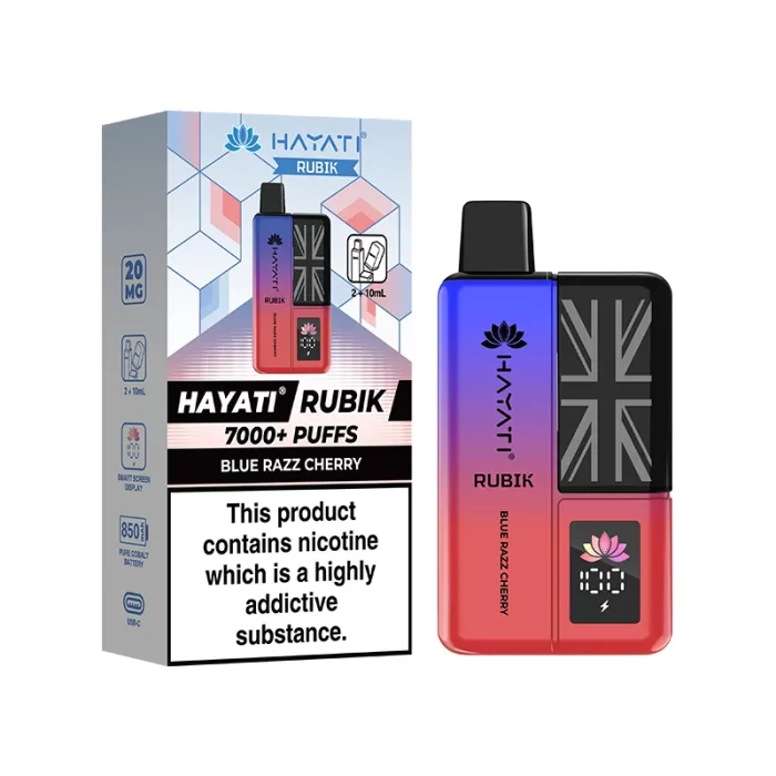 Hayati Rubik 7000 Puffs Disposable Blue Razz Cherry | Guardian Vape Shop