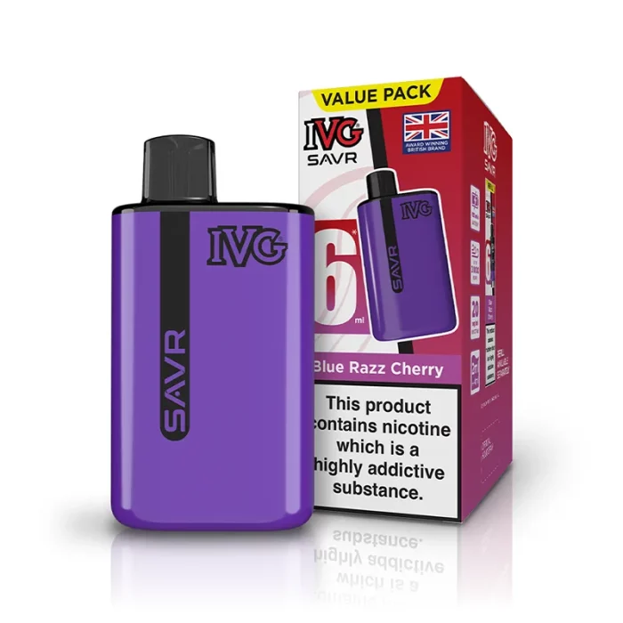 IVG SAVR Vape Pod Kit Blue Razz Cherry | Guardian Vape Shop