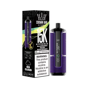 Al Fakher Crown Bar Hypermax 15K Disposable Blueberry Sour Raspberry | Guardian Vape Shop