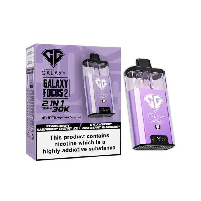 Crystal Galaxy Focus 2 30k Disposable Vape Strawberry Raspberry Cherry Ice-Strawberry Raspberry Blueberry | Guardian Vape shop