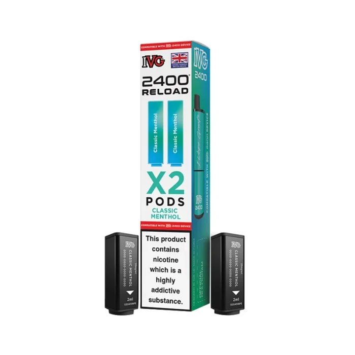 IVG 2400 Reload 2 in 1 Pods Prefilled Classic Menthol | Guardian Vape Shop