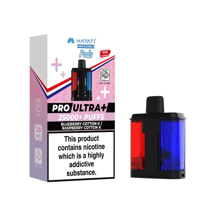 Hayati Pro Ultra Plus Pods 25k Blueberry Cotton K - Raspberry Cotton K | Guardian Vape Shop