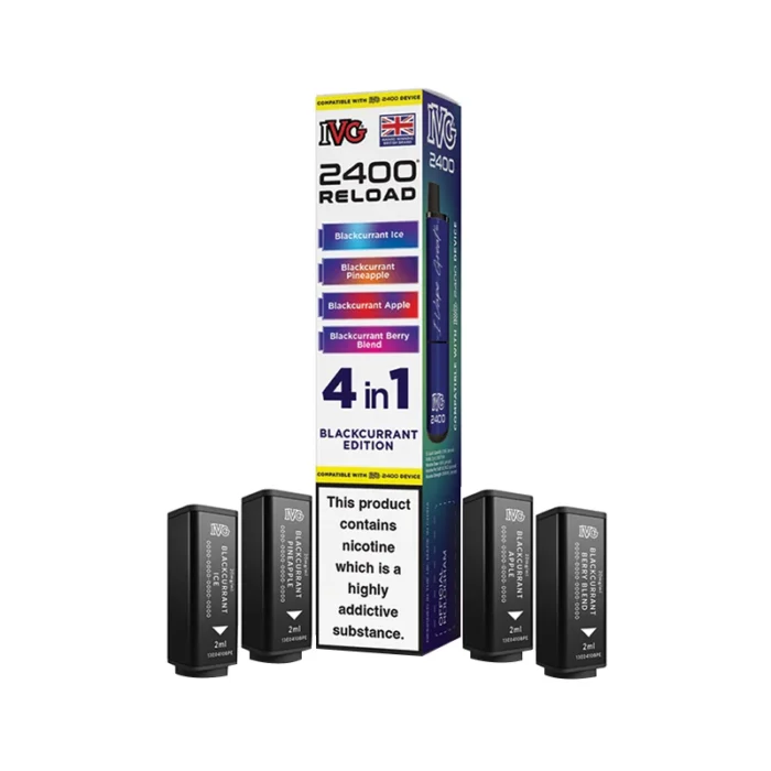 IVG 2400 Reload 4 in 1 Prefilled Pods Blackcurrant Edition | Guardian Vape Shop