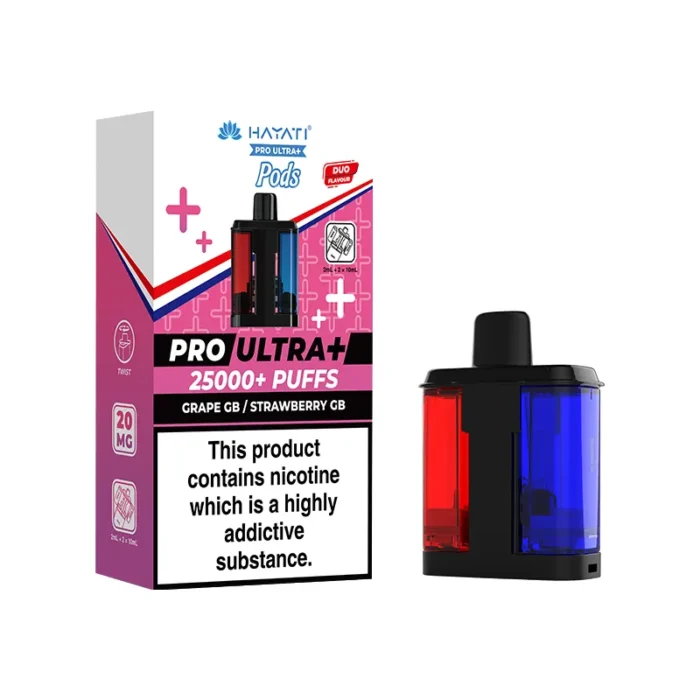 Hayati Pro Ultra Plus Pods 25k Grape GB - Strawberry GB | Guardian Vape Shop
