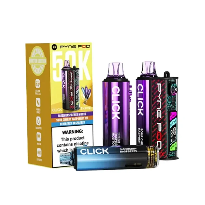 Pyne Pod Click 50K Puffs Pod Kit Raspberry Edition | Guardian Vape Shop