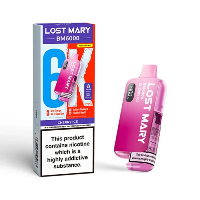 Lost Mary BM6000 6k Puff Pod Kit Cherry Ice | Guardian Vape Shop