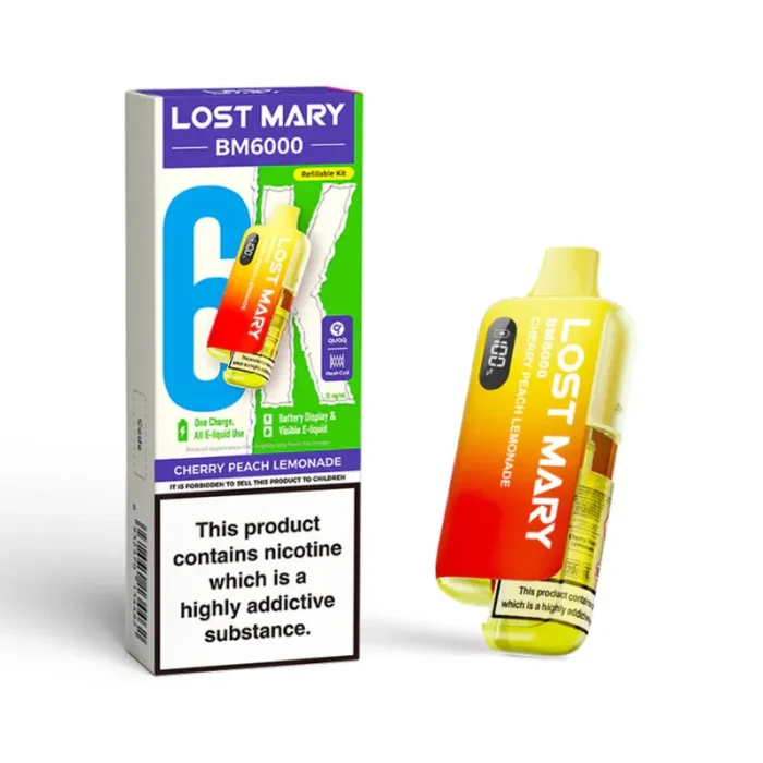 Lost Mary BM6000 6k Puff Pod Kit Cherry Peach Lemonade | Guardian Vape Shop