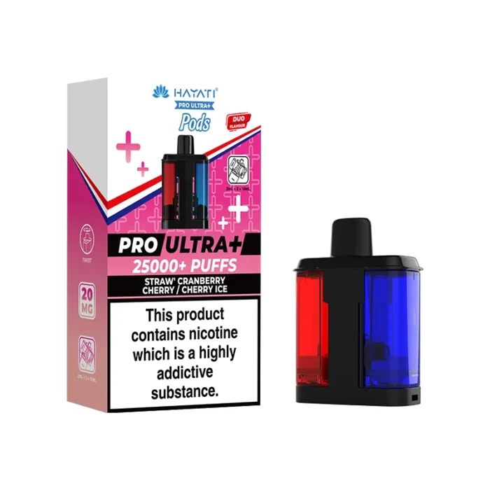 Hayati Pro Ultra Plus Pods 25k Straw Cranberry Cherry - Cherry Ice | Guardian Vape Shop