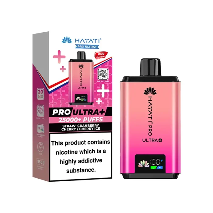 Hayati Pro Ultra Plus 25000 Pod Kit Straw Cranberry Cherry Cherry Ice | Guardian Vape Shop