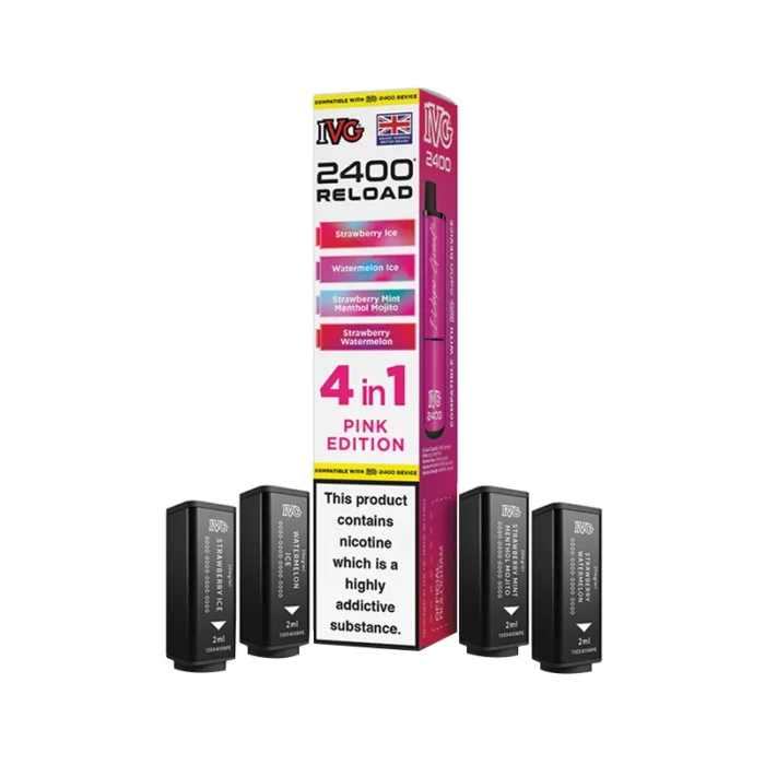 IVG 2400 Reload 4 in 1 Prefilled Pods Pink Edition | Guardian Vape Shop