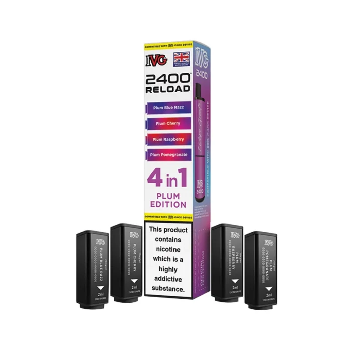 IVG 2400 Reload 4 in 1 Prefilled Pods Plum Edition | Guardian Vape Shop