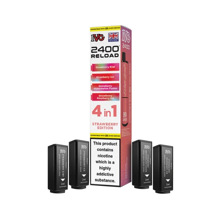 IVG 2400 Reload 4 in 1 Prefilled Pods Strawberry Edition | Guardian Vape Shop