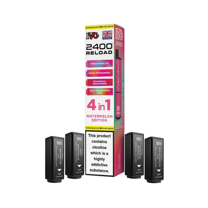 IVG 2400 Reload 4 in 1 Prefilled Pods Watermelon Edition | Guardian Vape Shop
